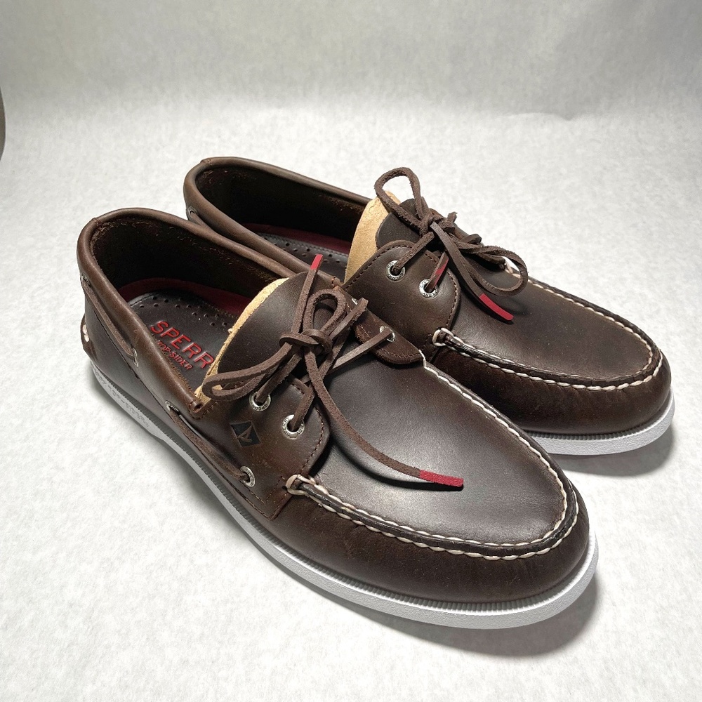 Sperry Authentic Original 2-eye pull-up Boat Shoe Dark Brown Mens US14